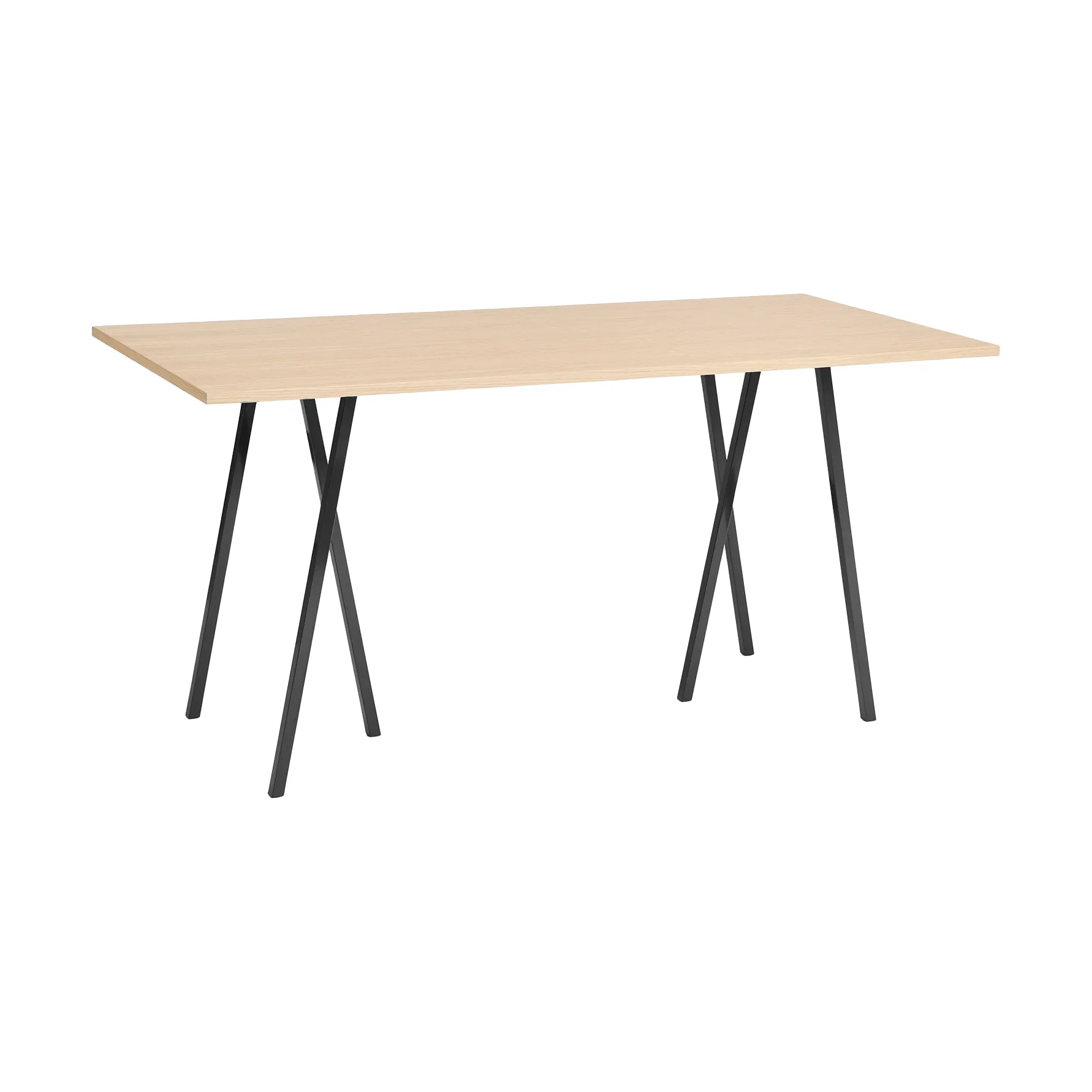 Loop Stand incl. support barbord 92,5x200 cm, Black-clear lacq. oak HAY