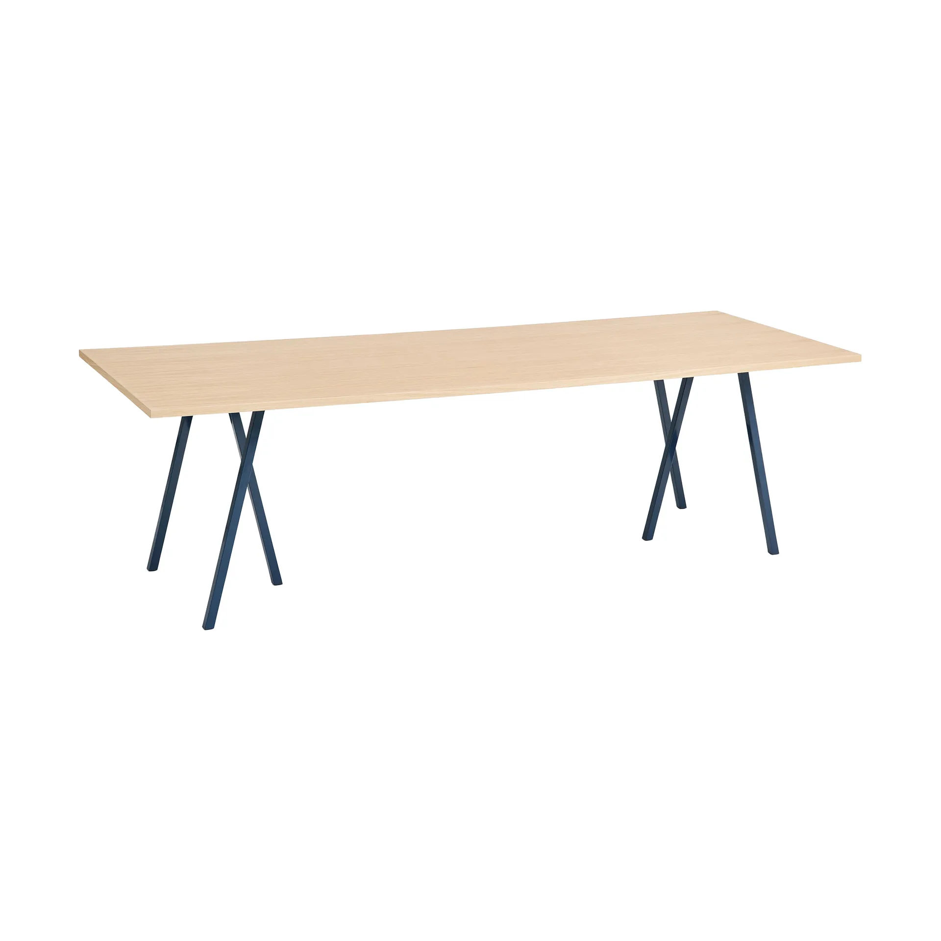 Loop Stand incl. support spisebord 92,5x250 cm, Deep blue-clear lacq. oak HAY