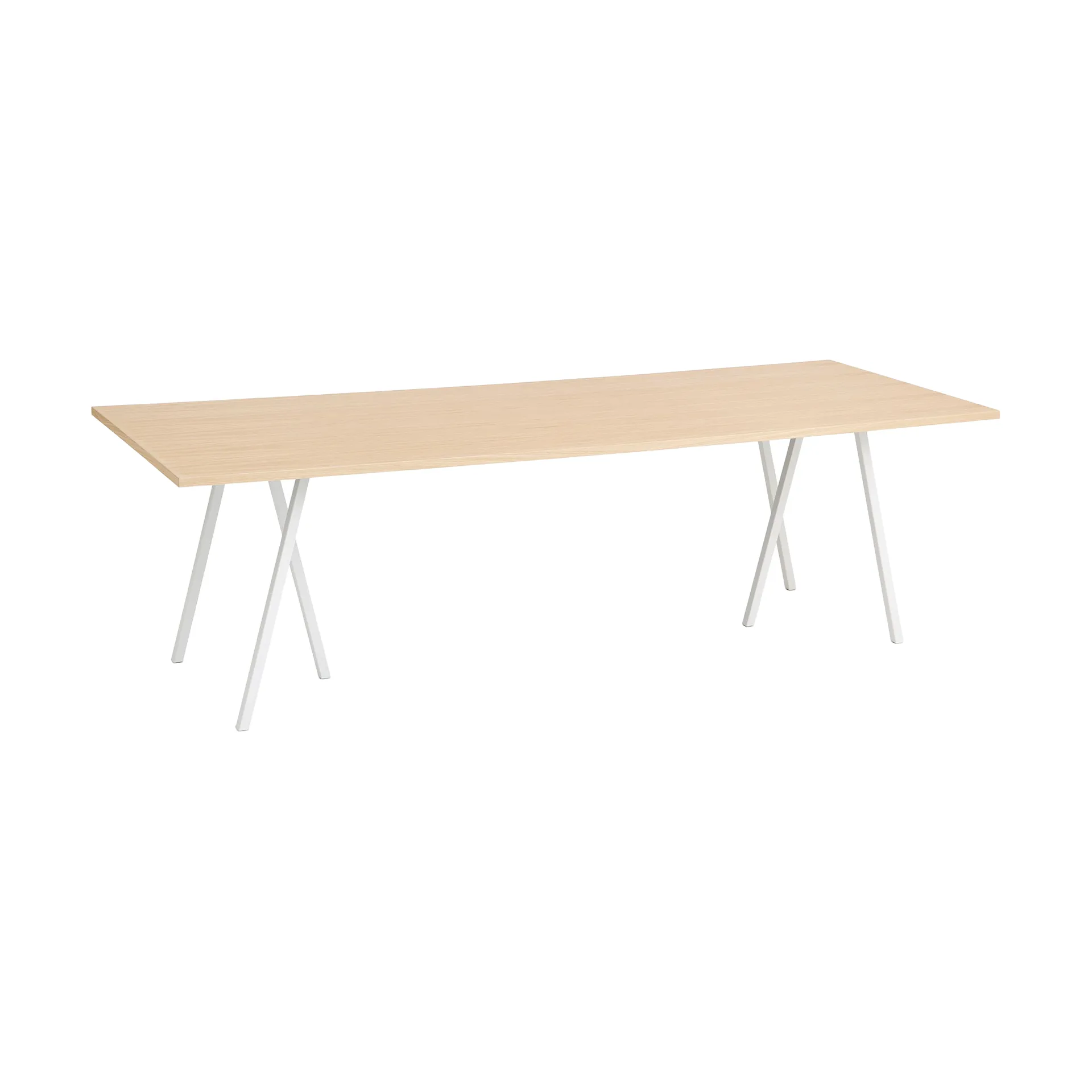 Loop Stand incl. support spisebord 92,5x250 cm, White-clear lacq. oak HAY