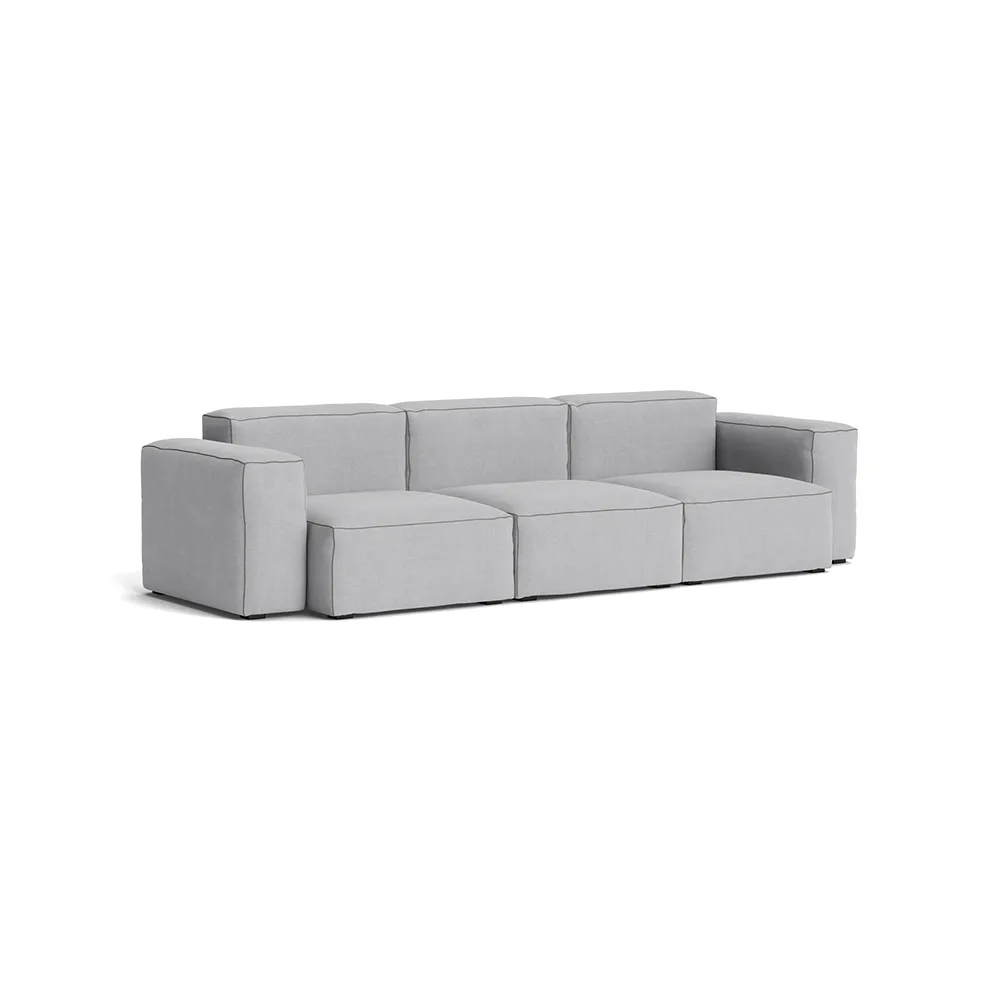 Mags Soft low 3-personers sofa, Linara 443 tweed-mørkegrå søm HAY