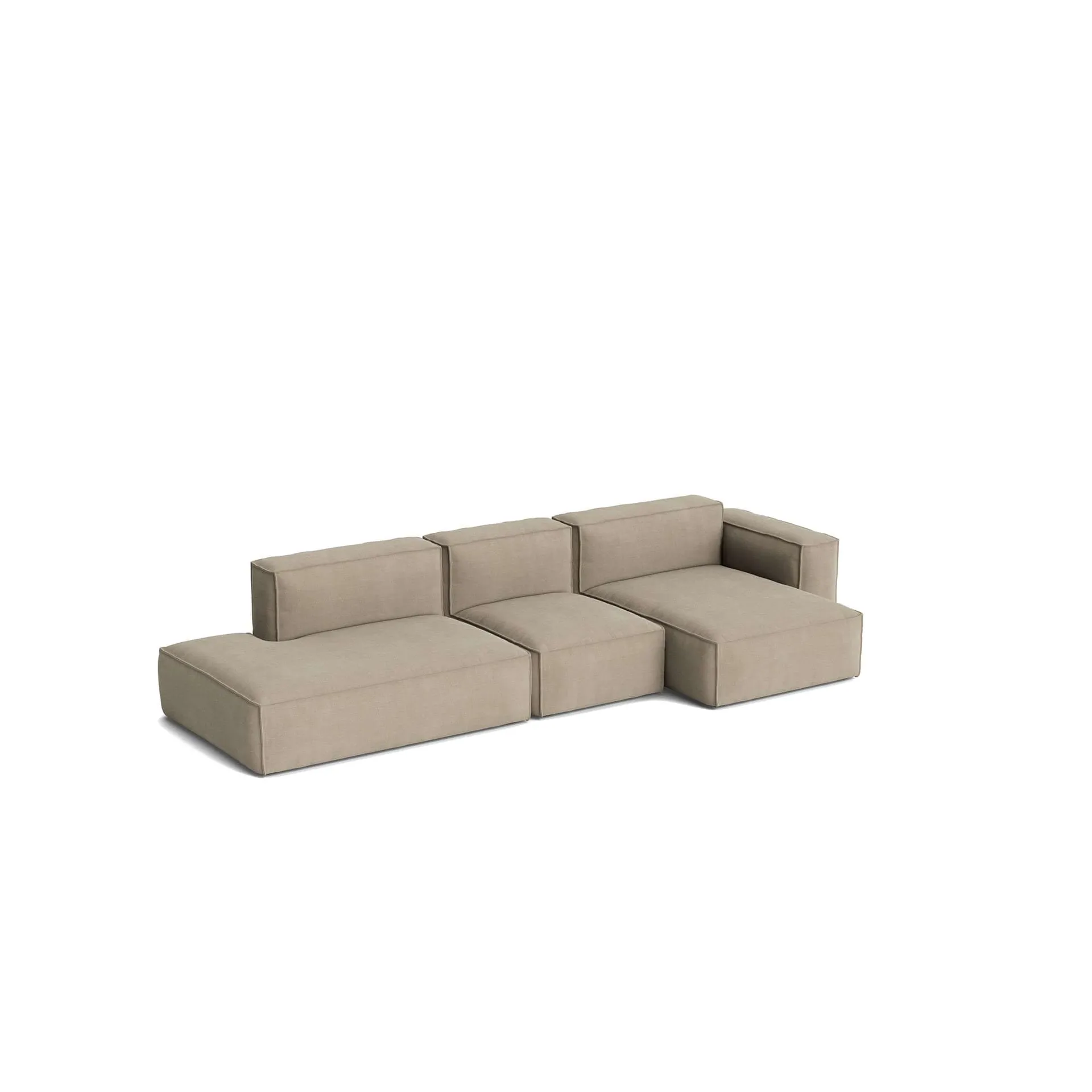 Mags Soft Low Armrest sofa 2,5-pers. kombination 3, Linara beige, højrevendt, aftageligt betræk HAY