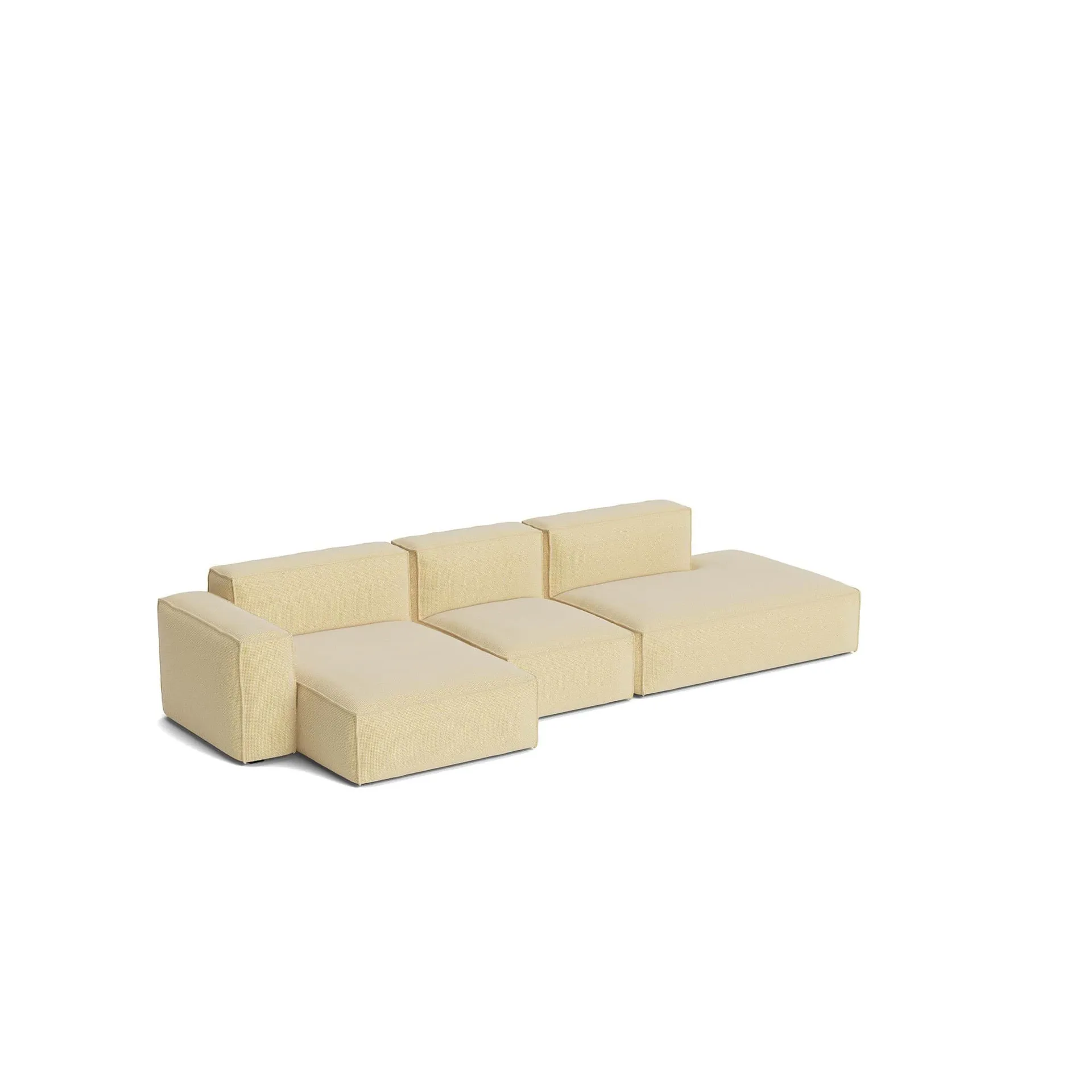 Mags Soft Low Armrest sofa 2,5-pers. kombination 3, Tartaglia Ocre white, venstrevendt, aftageligt betræk HAY