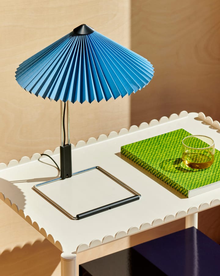 Matin table bordlampe Ø30 cm, Placid blue/Steel HAY