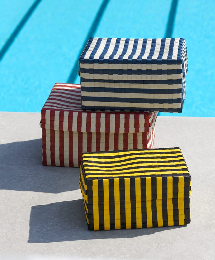 Maxim Stripe Box opbevaringskurv S 21x30 cm, Gul/Sort HAY
