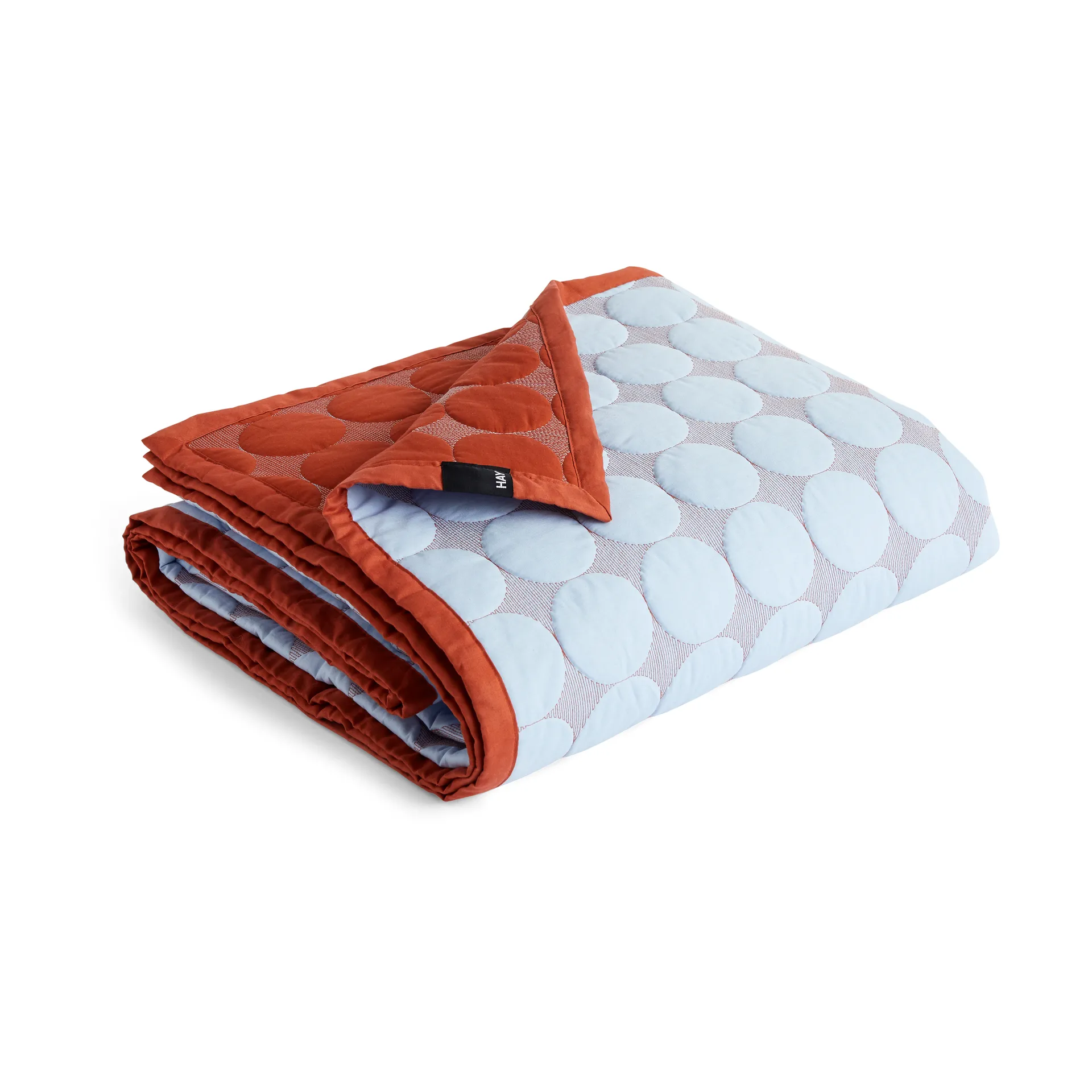 Mega Dot sengetæppe organic 260x260 cm, Light blue HAY