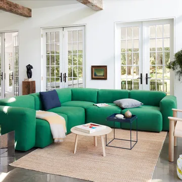 Moiré kelimtæppe 140x200 cm - Gul - HAY