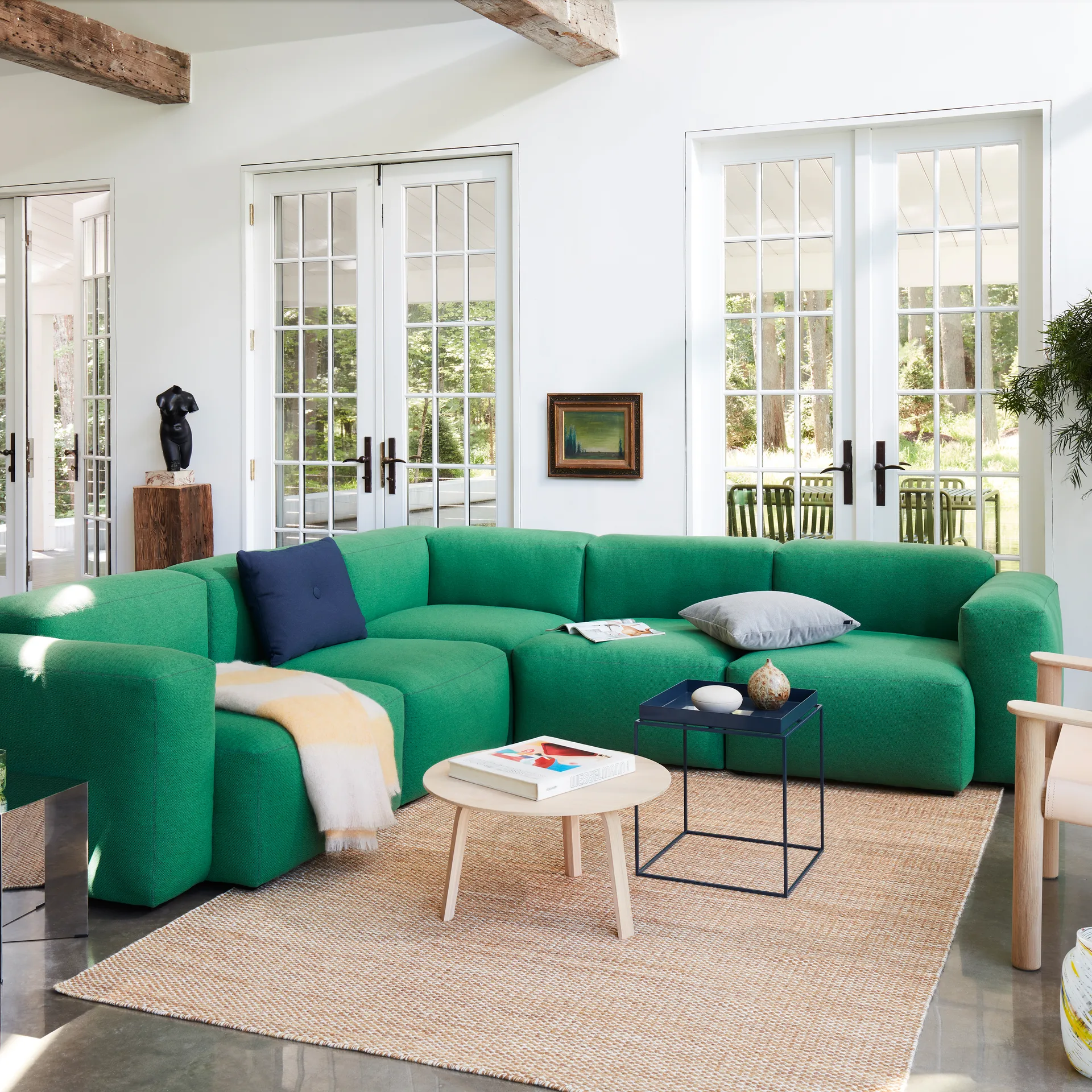 Moiré kelimtæppe 170x240 cm, Gul HAY