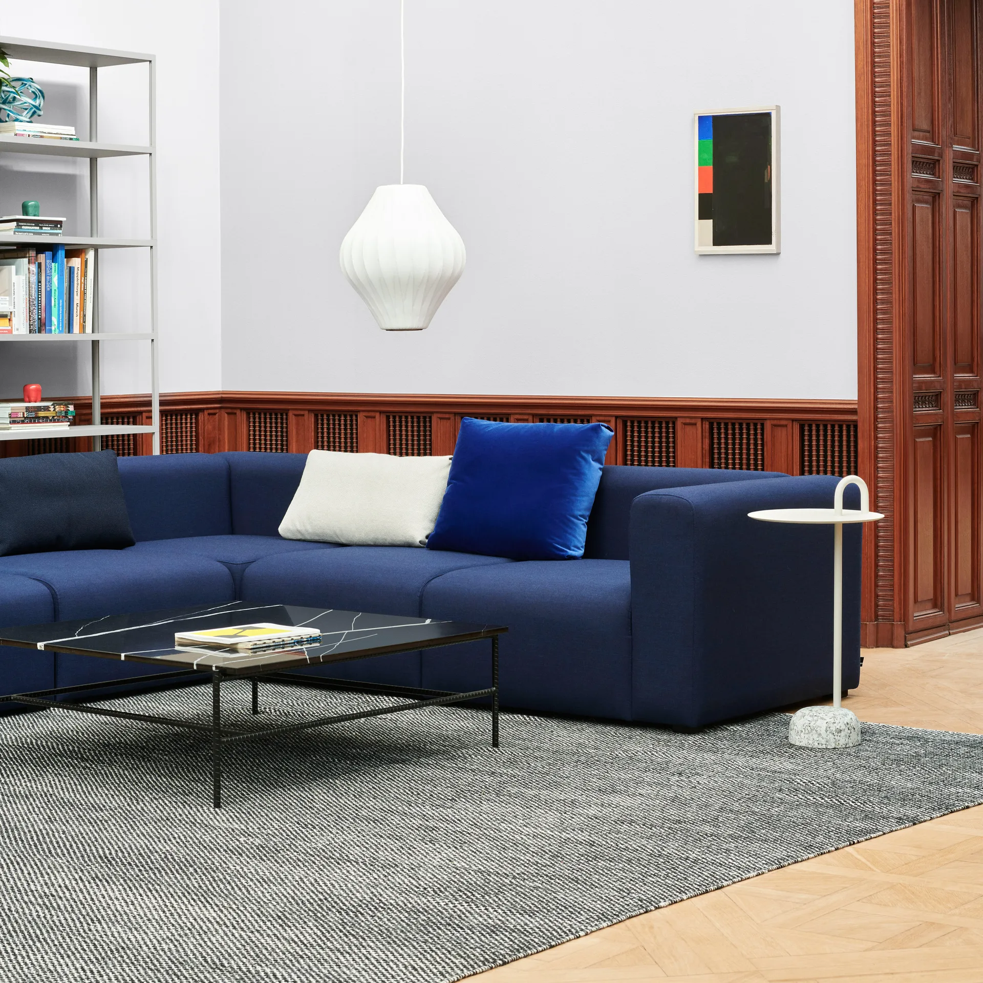 Moiré kelimtæppe 170x240 cm, Sort HAY