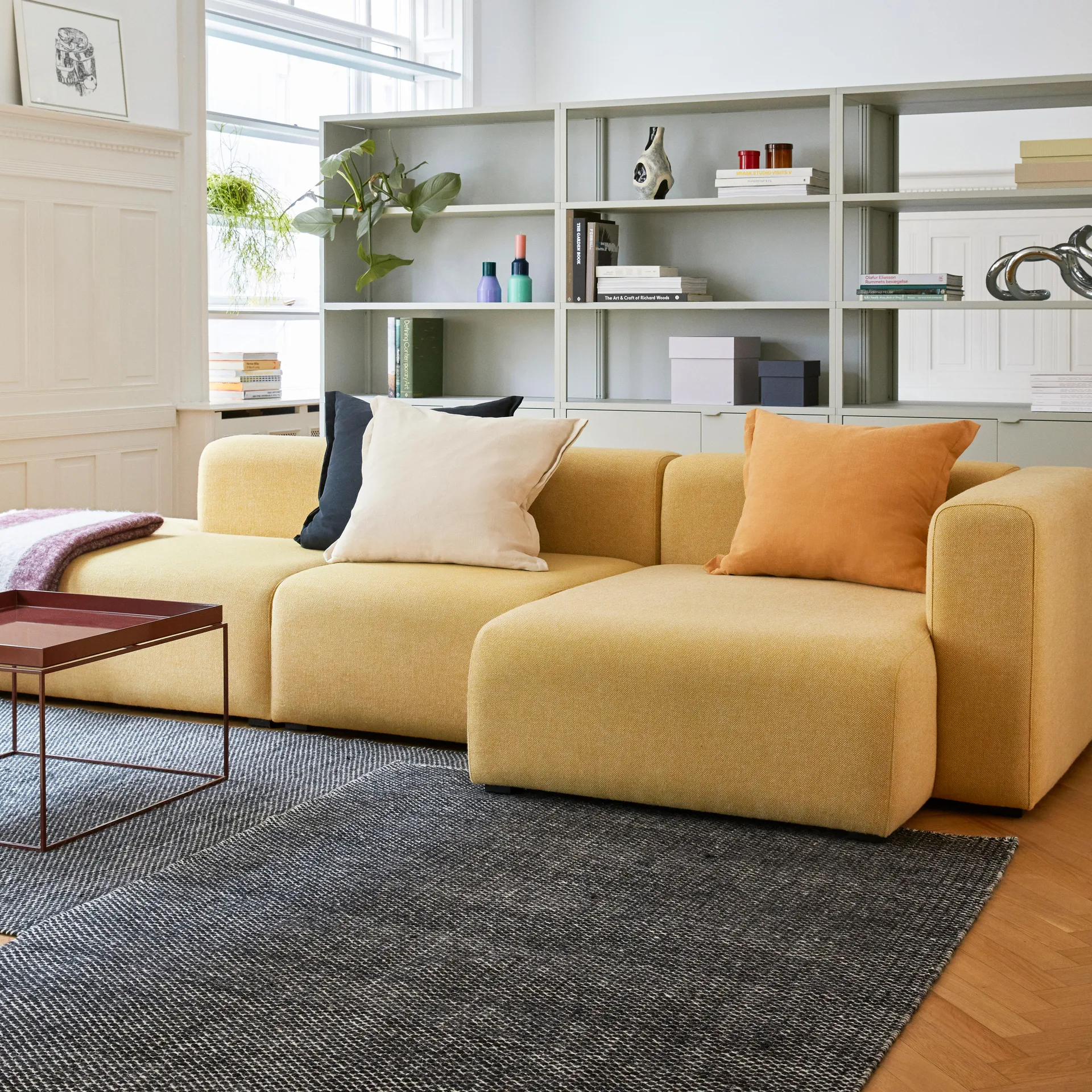 Moiré kelimtæppe 170x240 cm, Sort HAY