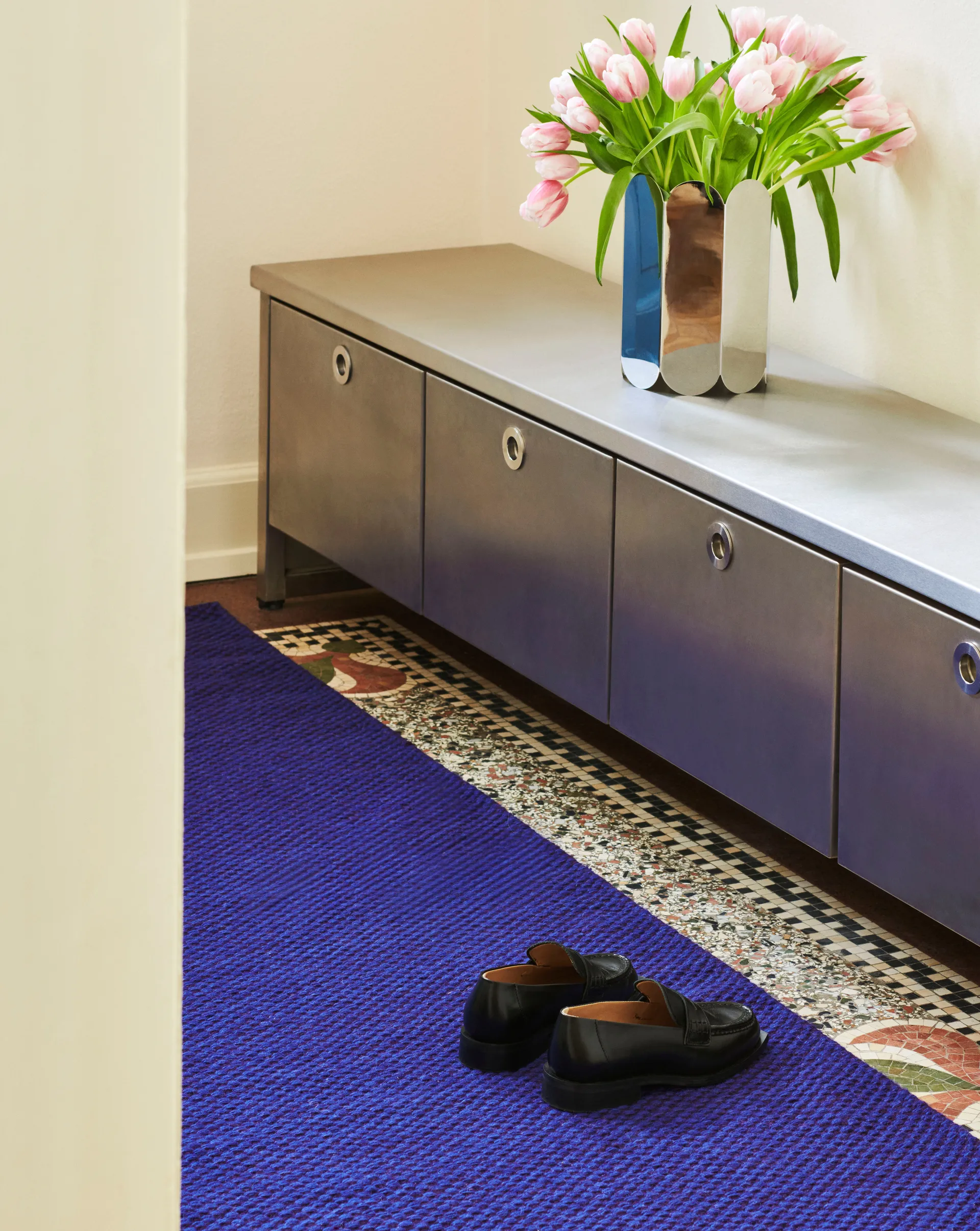 Moiré kelimtæppe 80x200 cm, Purple HAY