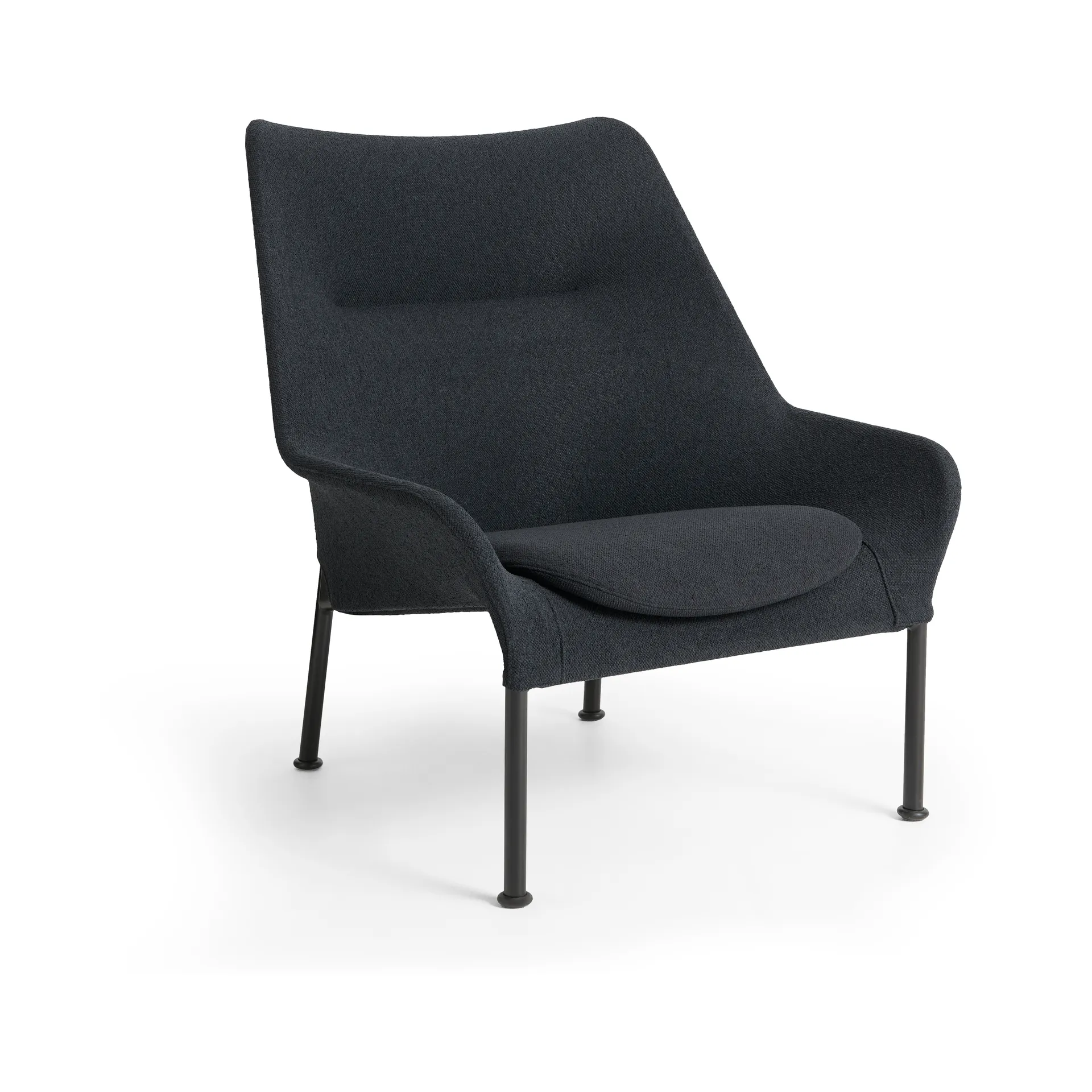 O2 Lounge Chair lænestol, Soft black-svartlakeret stål HAY
