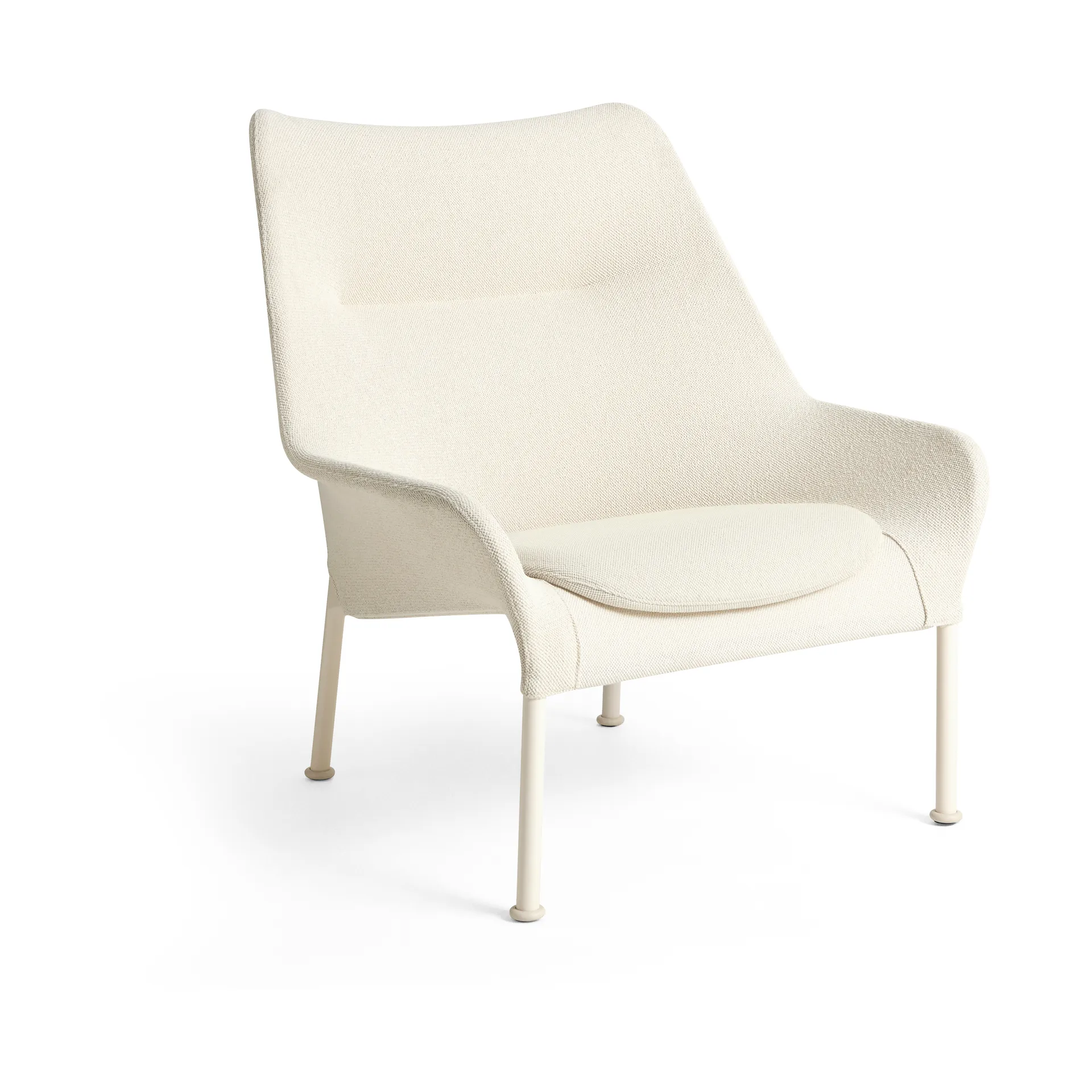 O2 Lounge Chair lænestol, Soft cream-lakeret stål eggshell HAY