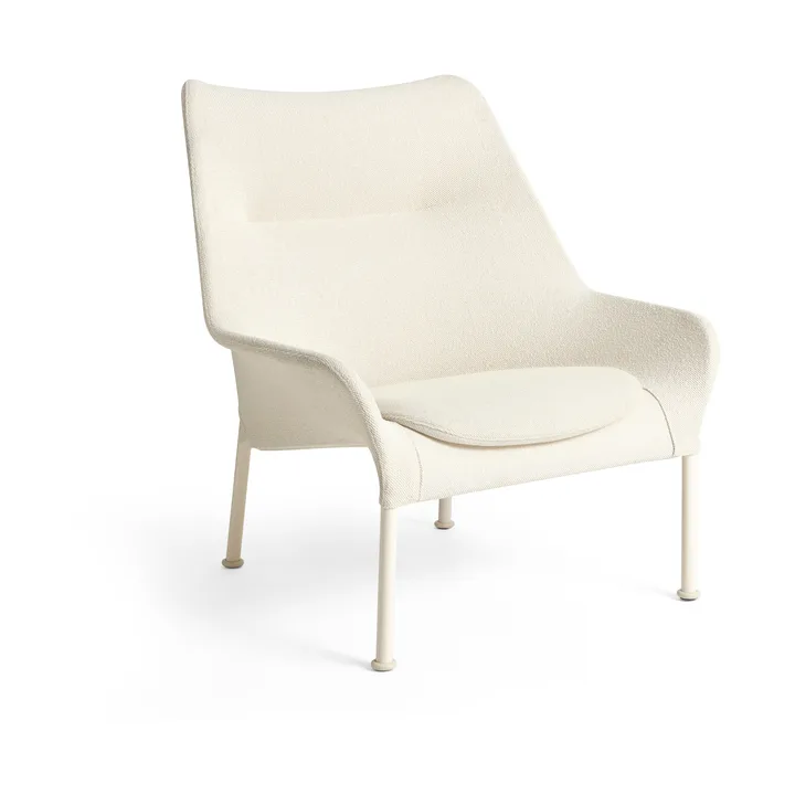 O2 Lounge Chair lænestol - Soft cream-lakeret stål eggshell - HAY