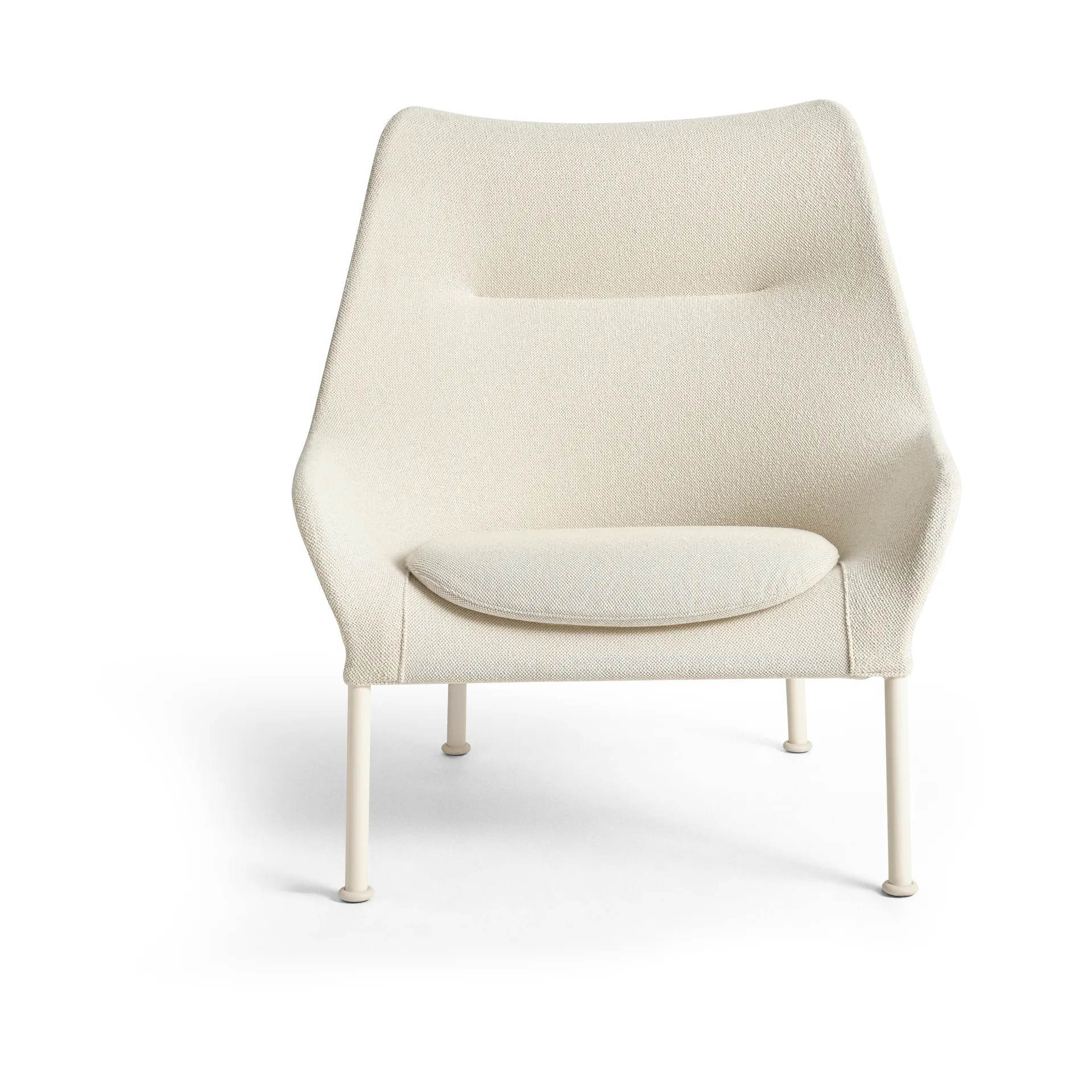 O2 Lounge Chair lænestol, Soft cream-lakeret stål eggshell HAY