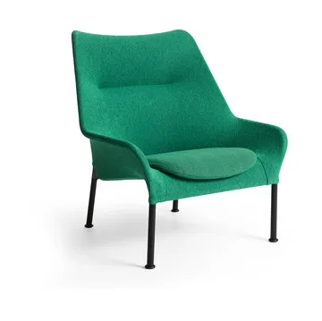 O2 Lounge Chair lænestol - Soft green-sortlakeret stål - HAY