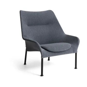 O2 Lounge Chair lænestol - Soft grey-svartlakeret stål - HAY