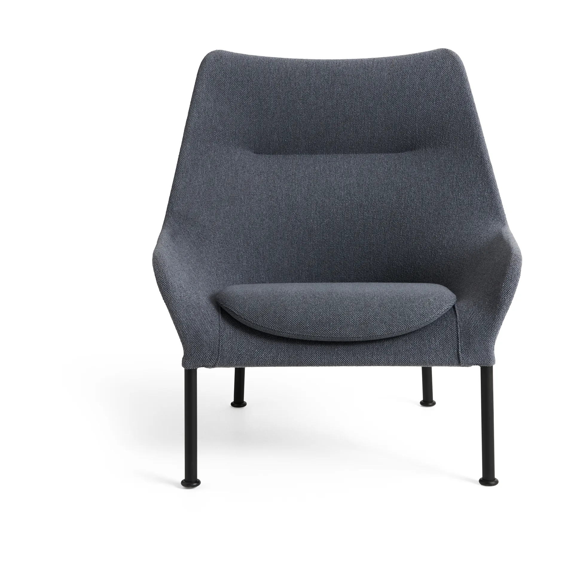 O2 Lounge Chair lænestol, Soft grey-svartlakeret stål HAY