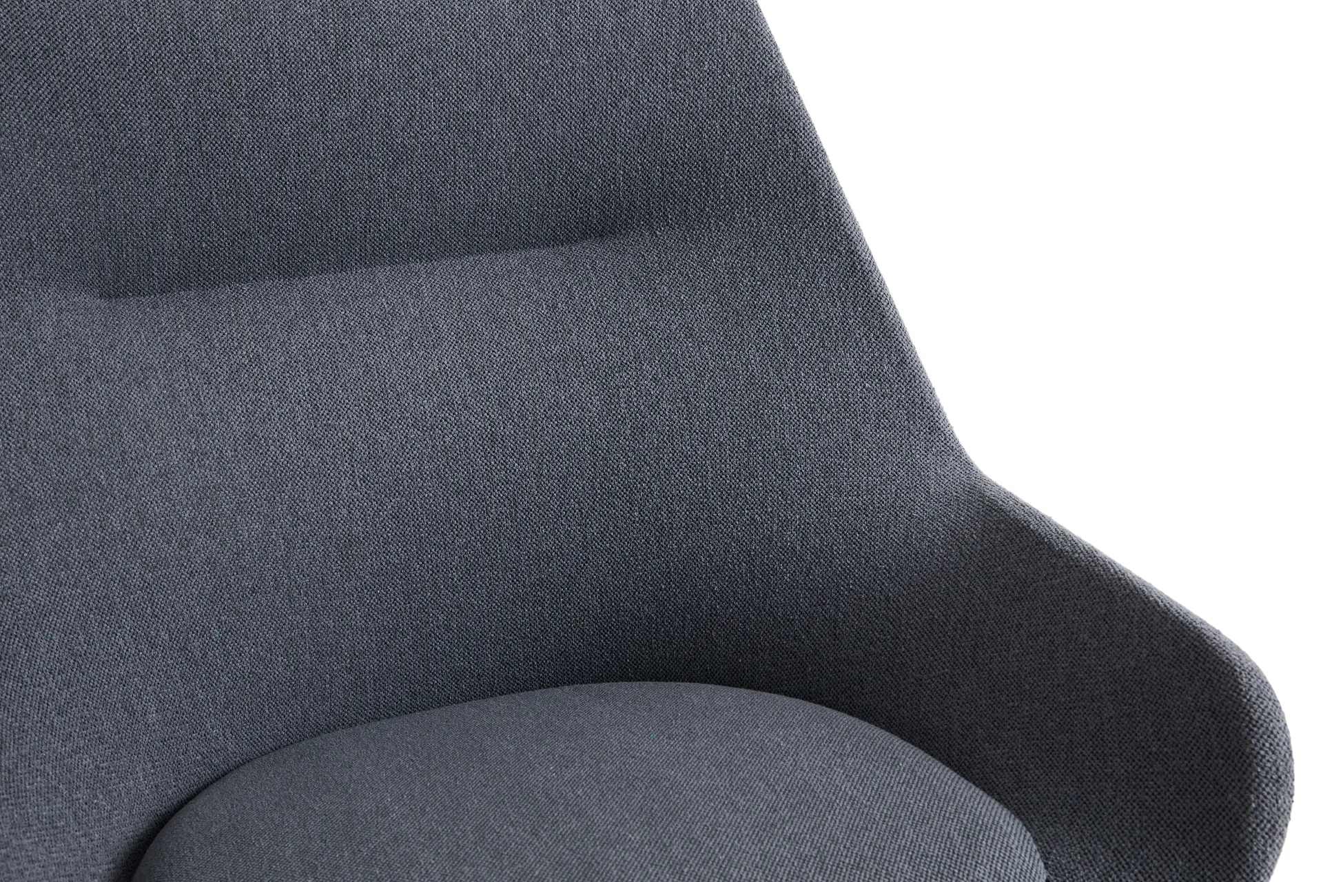 O2 Lounge Chair lænestol, Soft grey-svartlakeret stål HAY