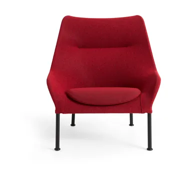 O2 Lounge Chair lænestol - Soft red-svartlakeret stål - HAY