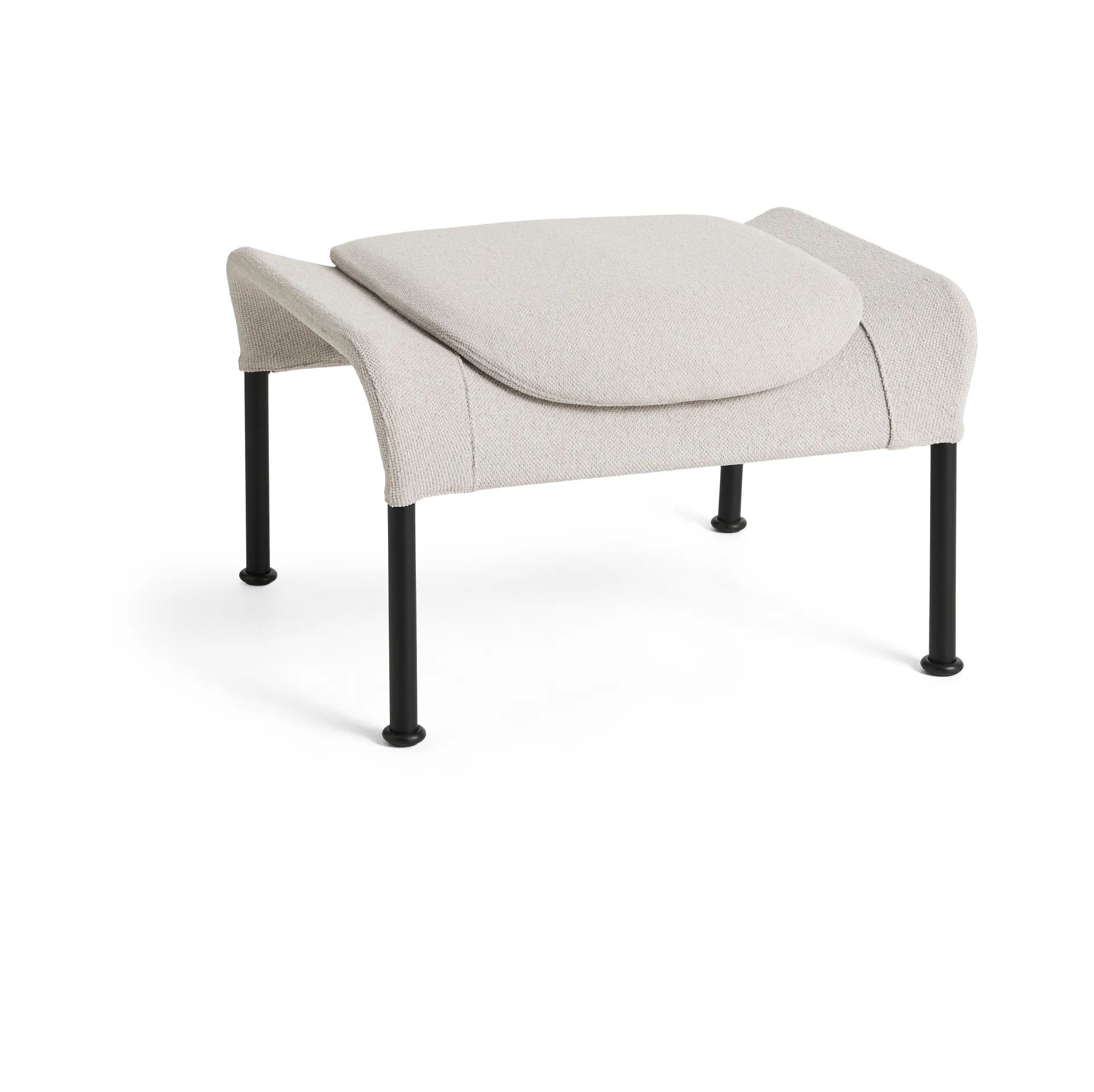 O2 Ottoman fodskammel, Soft light grey-softlakeret stål HAY