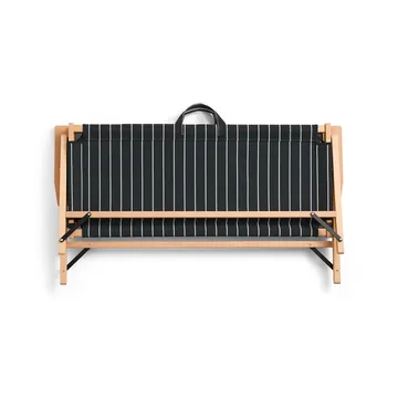 Outdoor Market foldbar sofa - Black-beige, 2-pers. sofa - HAY