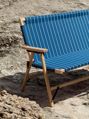 Outdoor Market foldbar sofa - Blue-beige, 2-pers. sofa - HAY