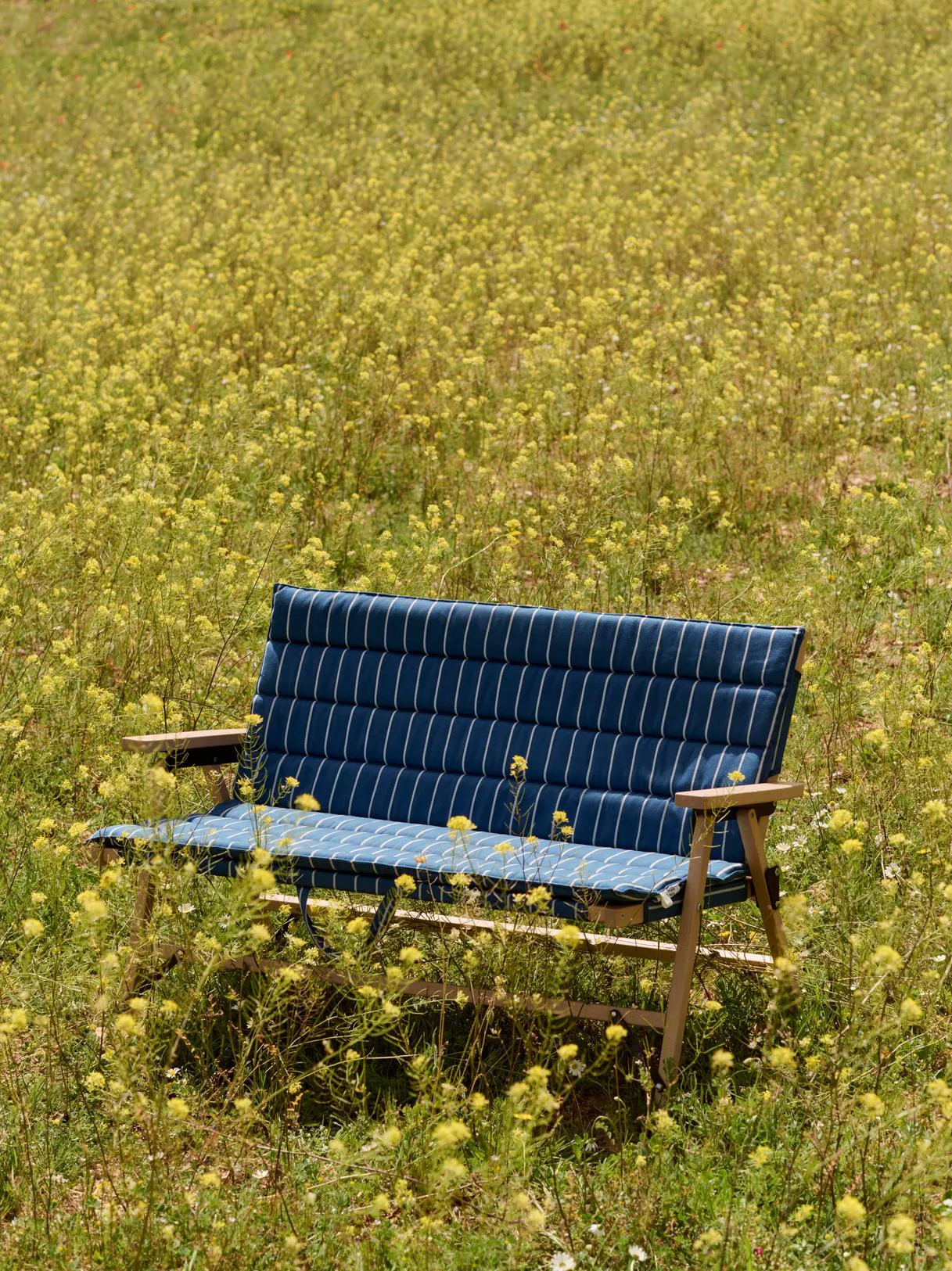 Outdoor Market foldbar sofa, Blue-beige, 2-pers. sofa HAY