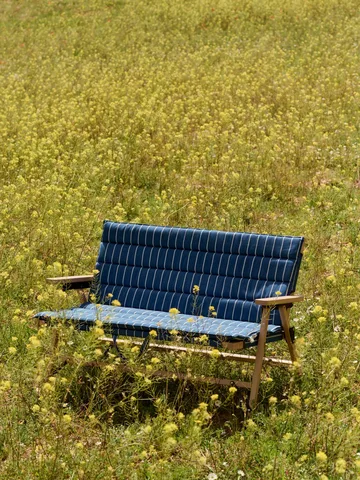 Outdoor Market foldbar sofa - Blue-beige, 2-pers. sofa - HAY