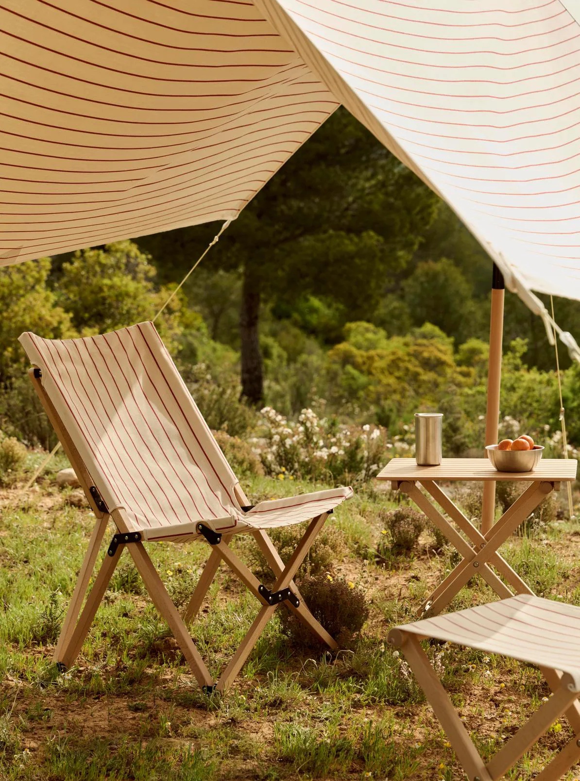 Outdoor Market klapstol, Beige-red HAY