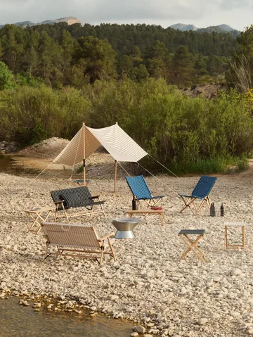 Outdoor Market klapstol - Blue-beige - HAY