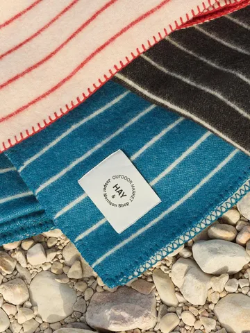 Outdoor Market plaid - Blue-beige, 130x180 cm - HAY