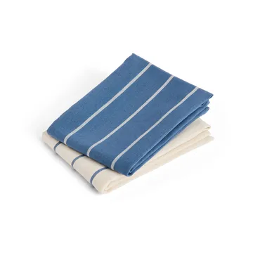 Outdoor Market viskestykke - Blue-beige, 2-pak - HAY