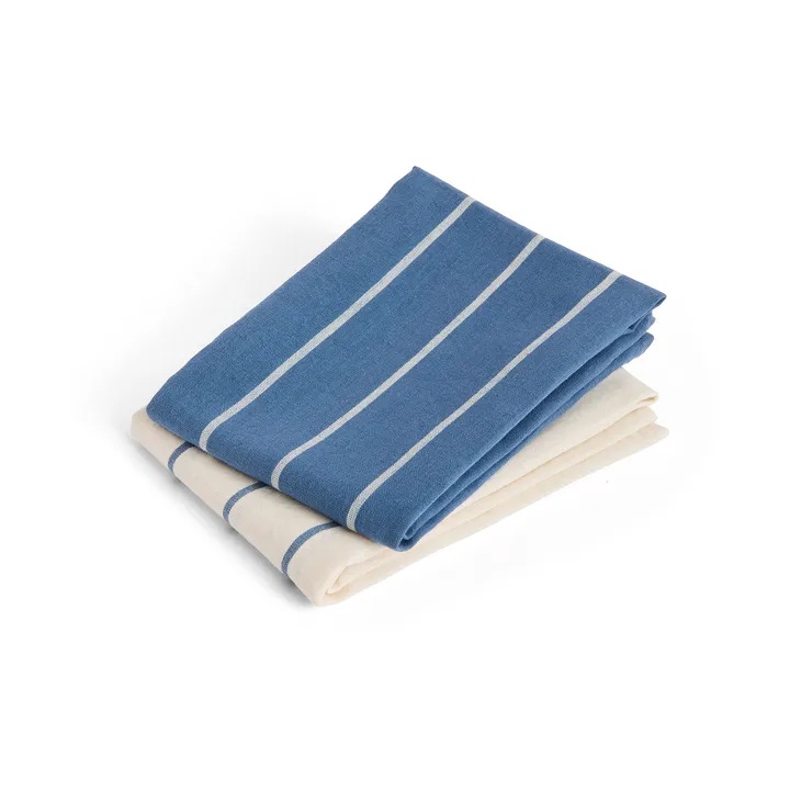 Outdoor Market viskestykke - Blue-beige, 2-pak - HAY