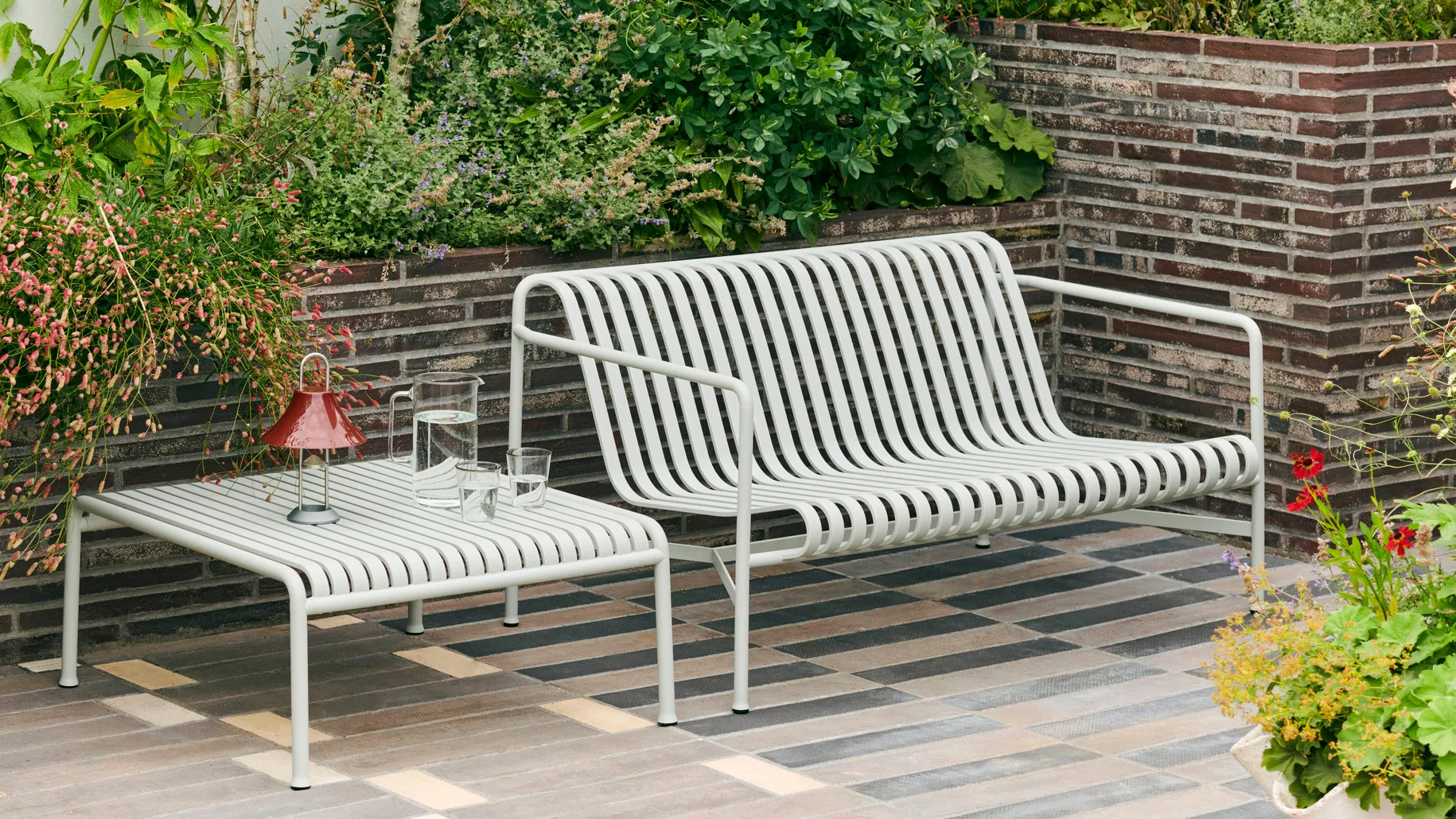 Palissade Low Table bord 81,5x86x38 cm, Hot galvanised steel HAY