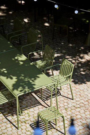 Palissade spisegruppe 2 Dining armstol + bænk 170x90 cm olive - HAY