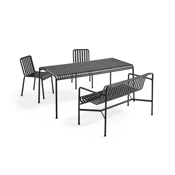 Palissade spisegruppe 2 stole + bænk 170x90 cm - Anthracite - HAY