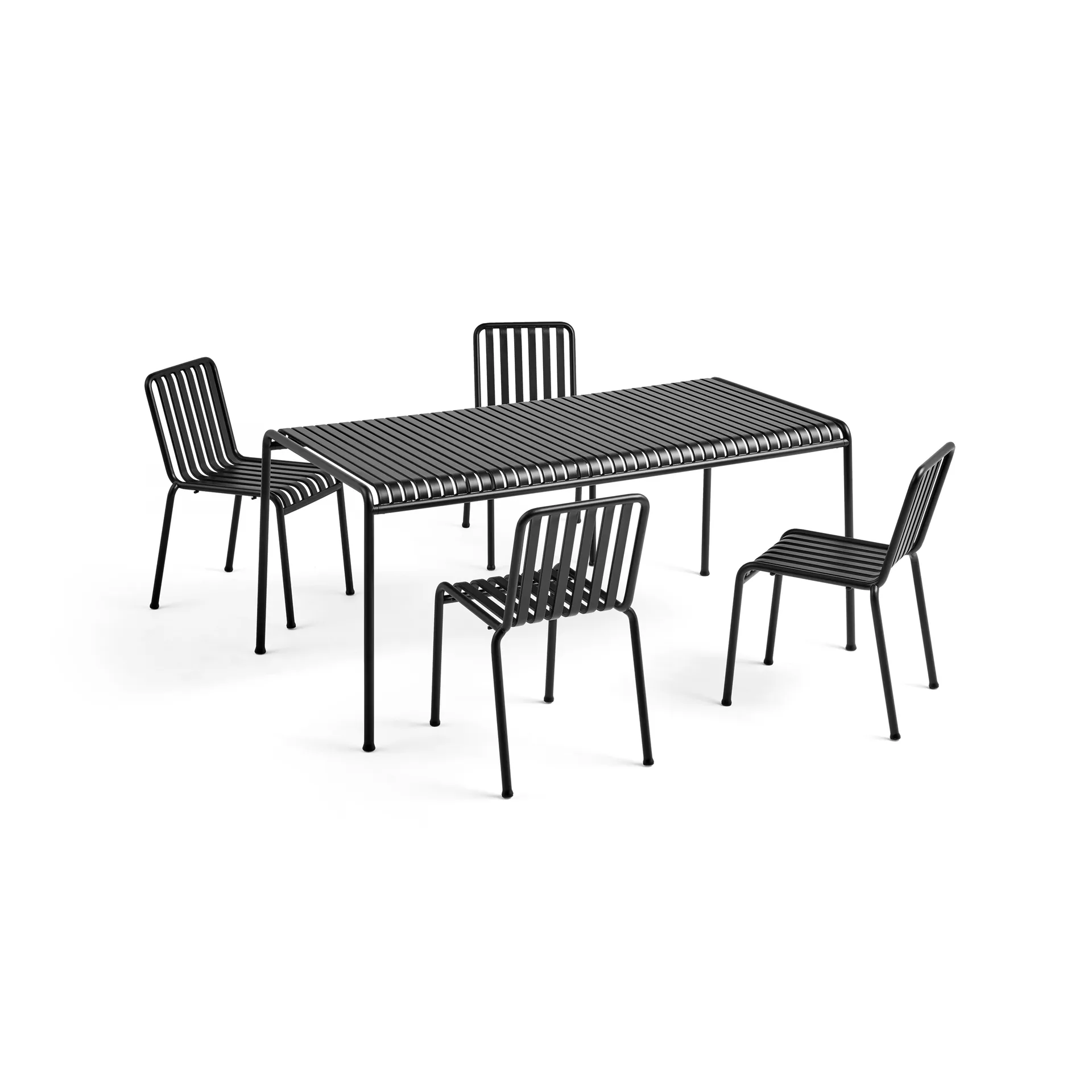 Palissade spisegruppe 4 stole 170x90 cm - Anthracite,  HAY