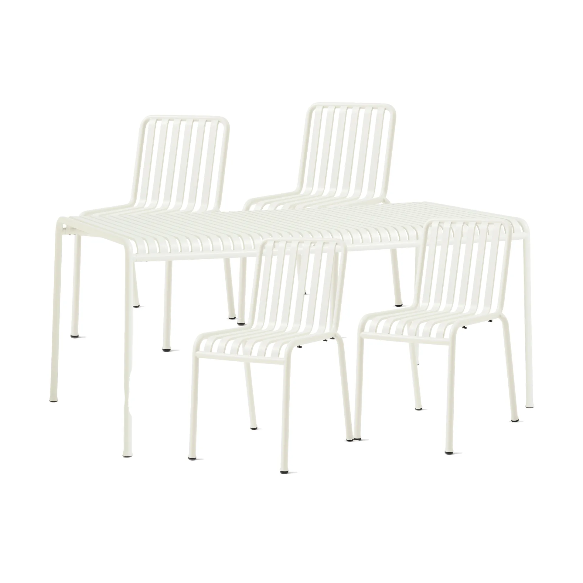 Palissade spisegruppe 4 stole 170x90 cm cream white,  HAY