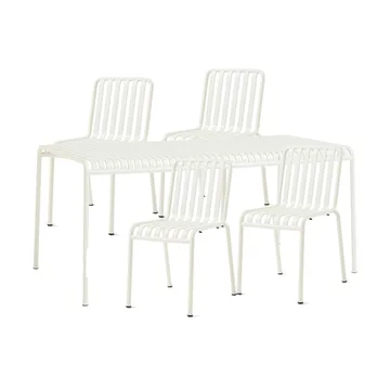 Palissade spisegruppe 4 stole 170x90 cm cream white - HAY
