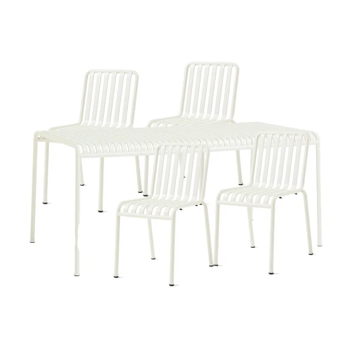 Palissade spisegruppe 4 stole 170x90 cm cream white - HAY