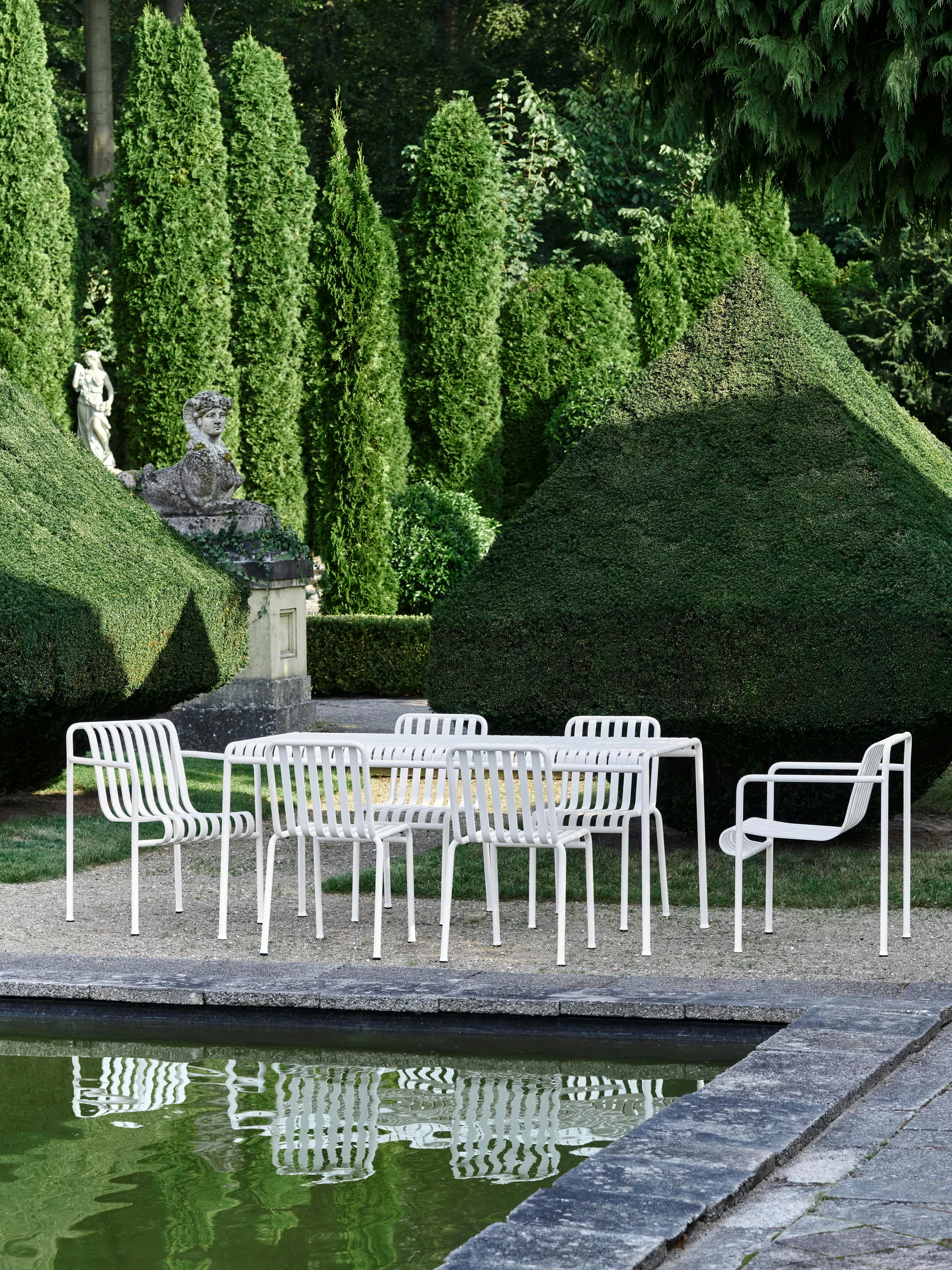 Palissade spisegruppe 4 stole 170x90 cm cream white,  HAY