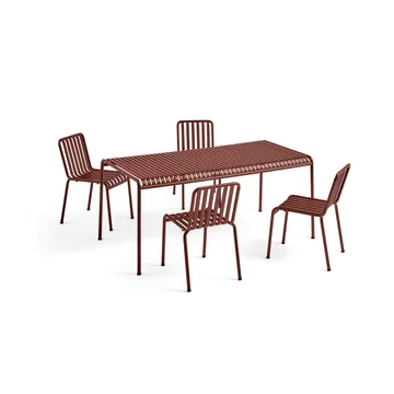 Palissade spisegruppe 4 stole 170x90 cm - Iron red - HAY
