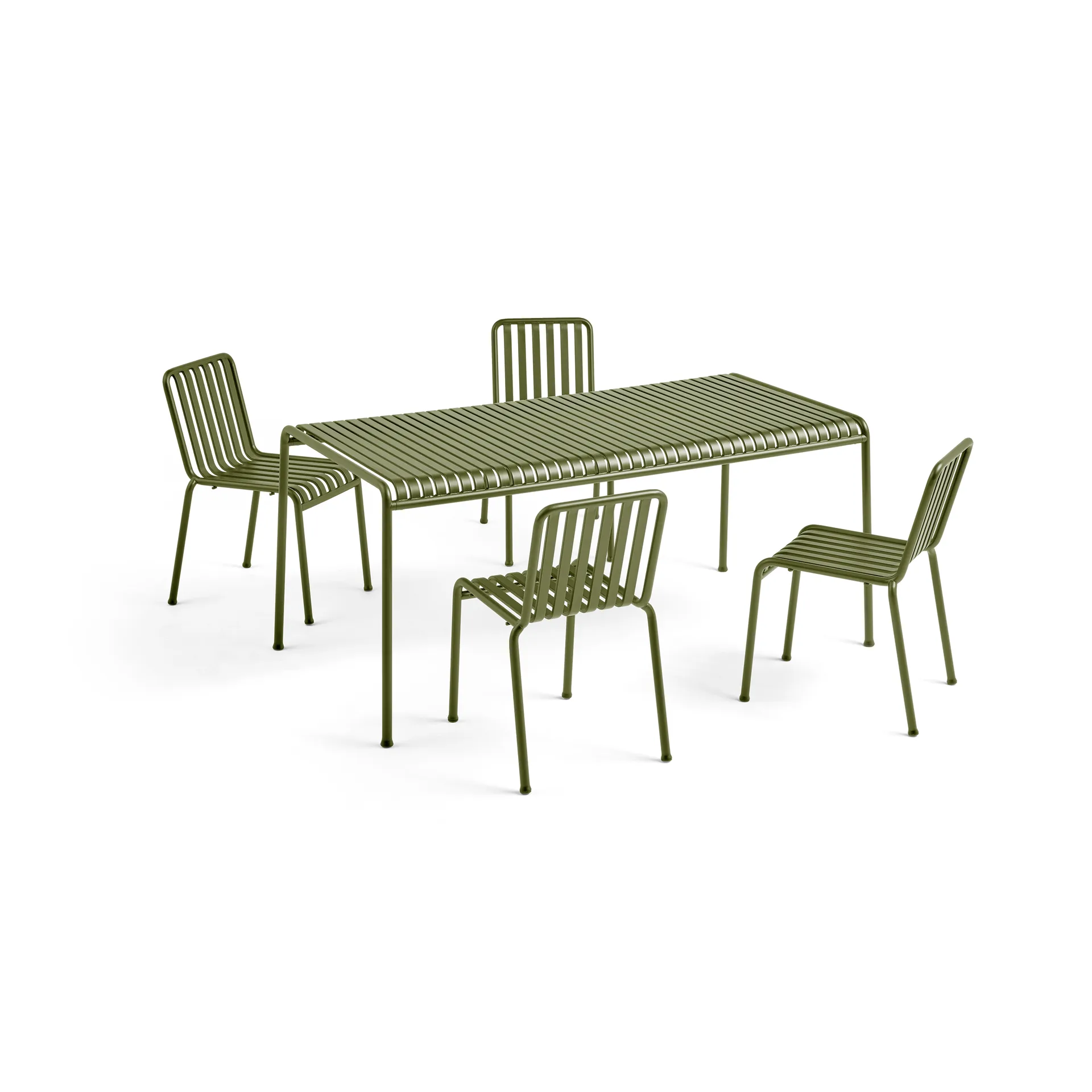 Palissade spisegruppe 4 stole 170x90 cm - Olive,  HAY