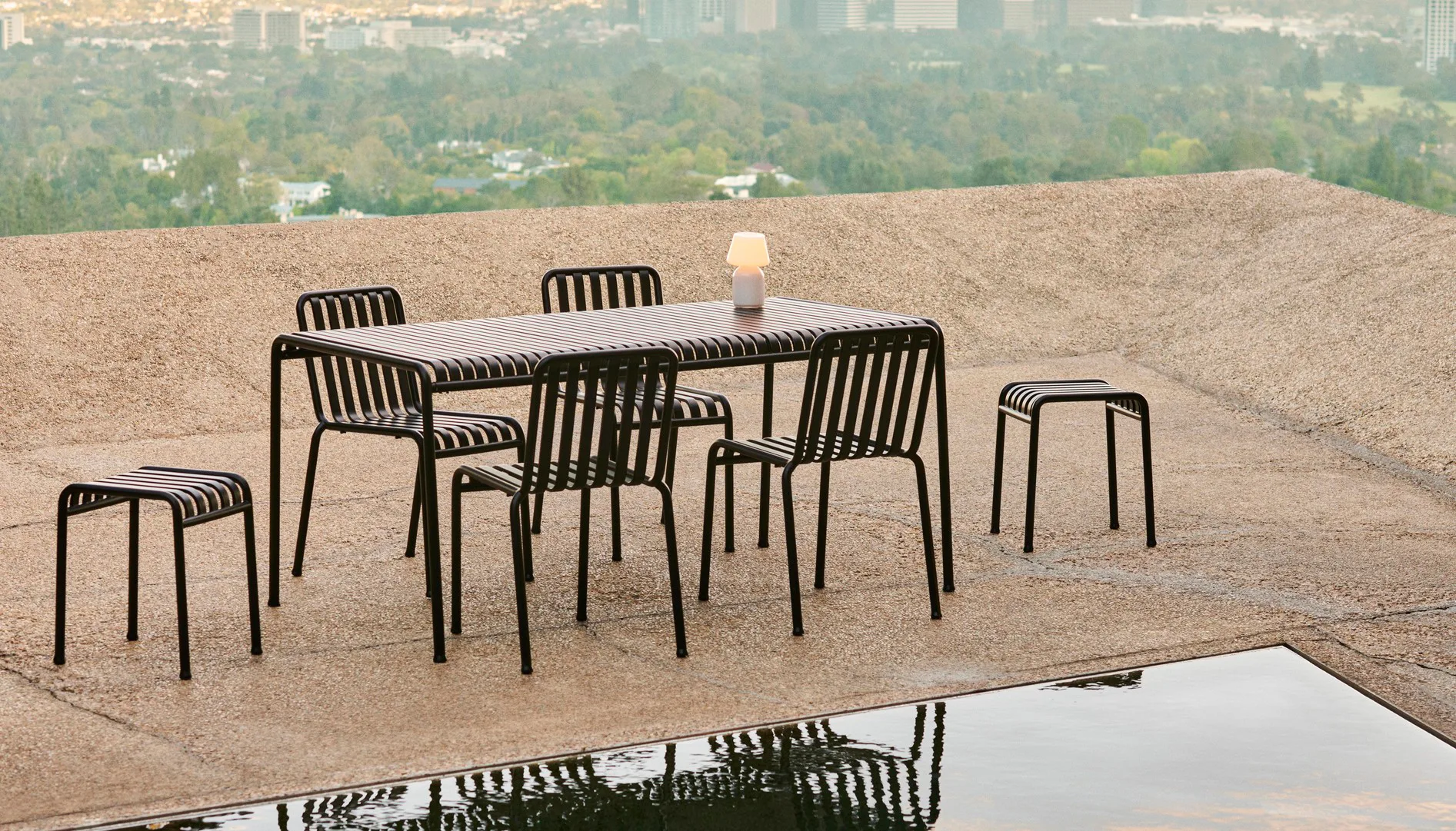 Palissade spisegruppe 6 stole 170x90 cm anthracite,  HAY