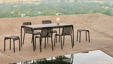 Palissade spisegruppe 6 stole 170x90 cm anthracite - HAY