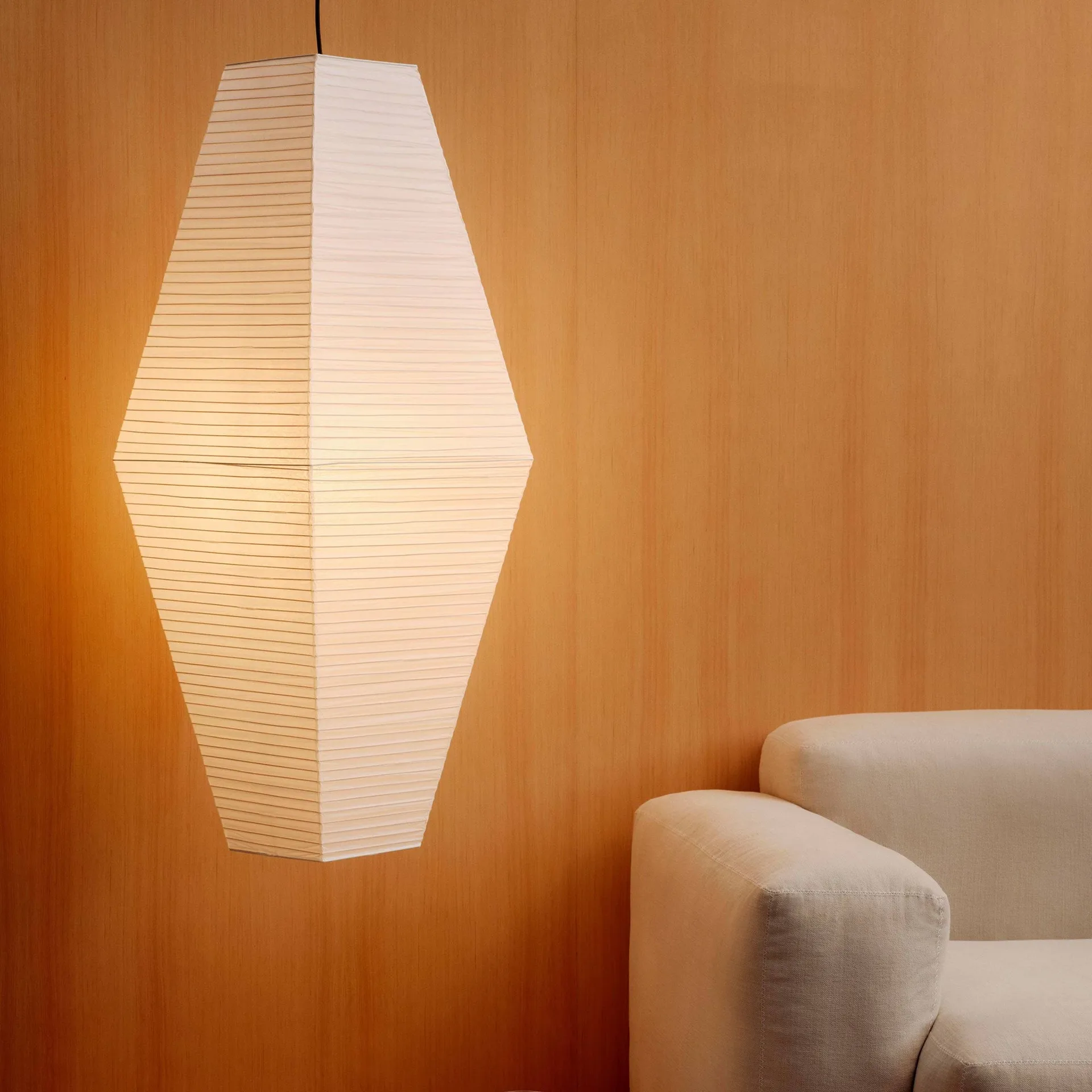 Paper Shade Prism lampeskærm, Classic white, 40x110 cm HAY