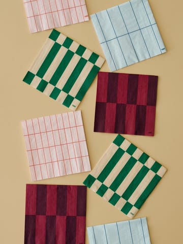 Pattern Dinner serviet 40x40 cm 20-pak - Light blue-blue grid - HAY