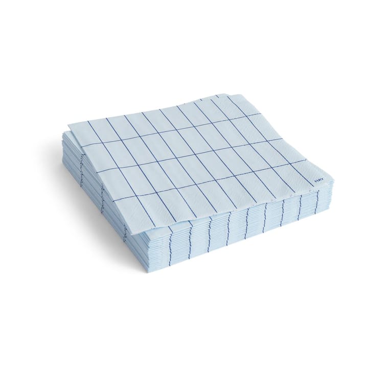Pattern Lunch serviet 33x33 cm 20-pak - Light blue-blue grid - HAY