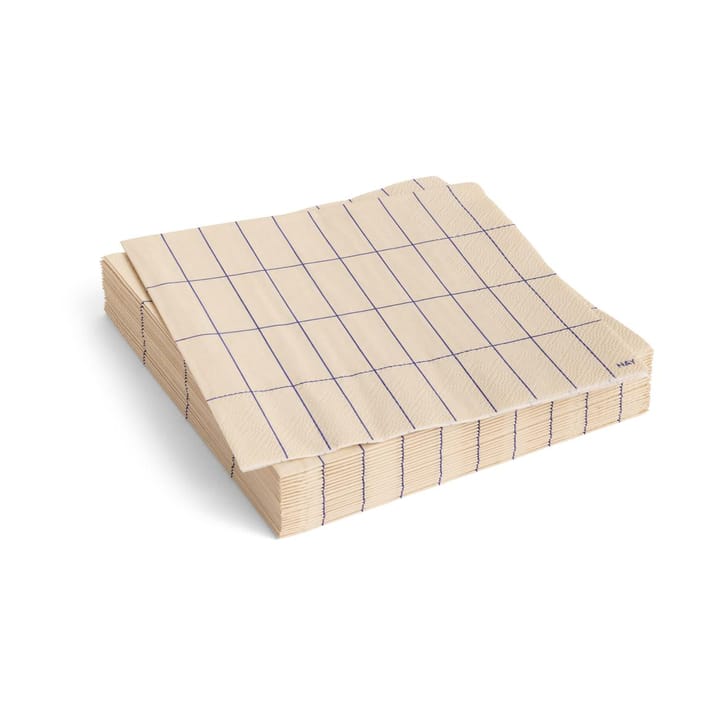 Pattern Lunch serviet 33x33 cm 20-pak - Off white-blue grid - HAY