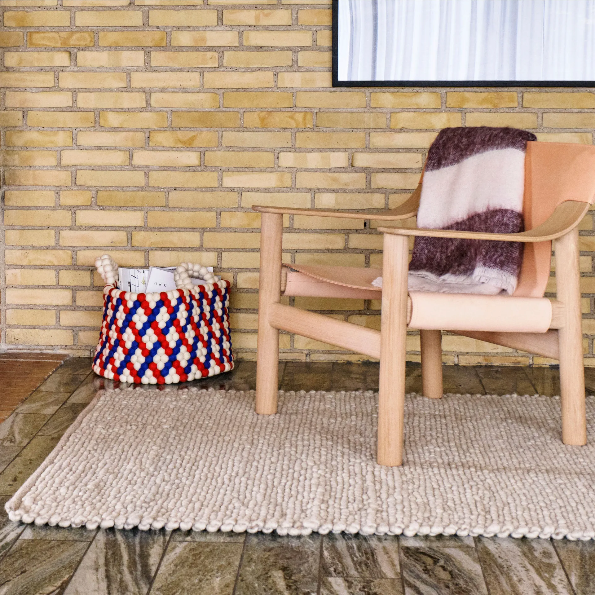 Peas Random uldtæppe 140x200 cm, Soft grey HAY